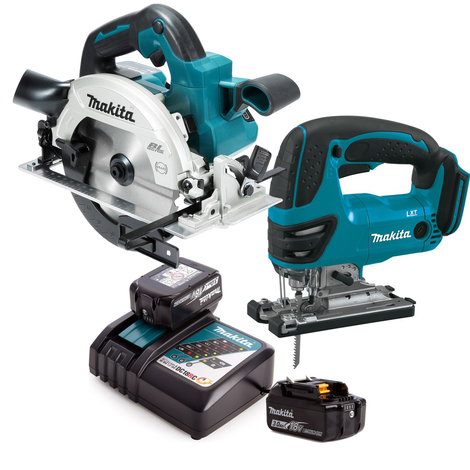 Kit sierra caladora + Sierra circular Inalámbrica 18v DJV180RFE-1 Makita 1