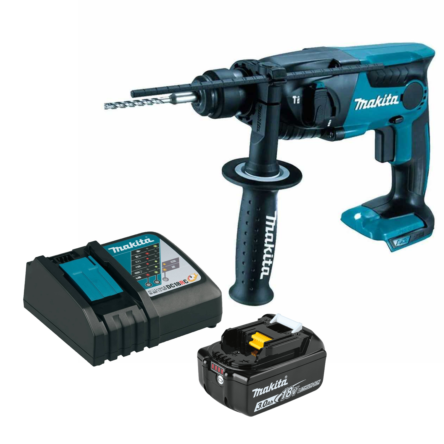 Rotomartillo inalambrico SDS-plus 16mm 18v + kit batería DHR165Z Makita 1