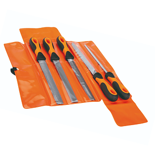 Juego de limas ERGO™ con escofina de media caña, picado entrefino de 250 mm 5 pzs 1-477-10-2-2 Bahco