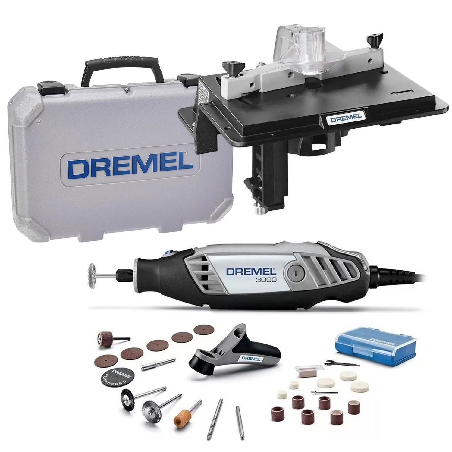 Kit Dremel 3000 26 acc + mesa para fresado  1