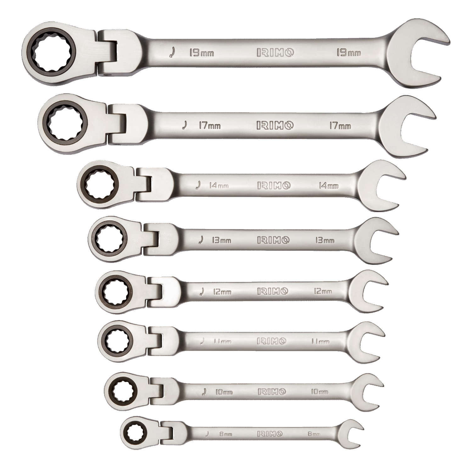 Set 8 Pzs. Llaves punta corona carraca flexible 19-8-H Irimo 1