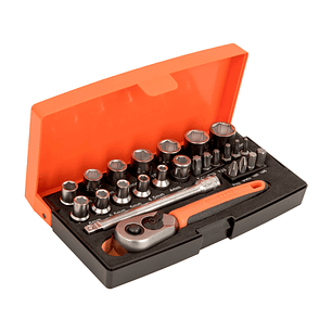 Juego 25 Pzs. Dados y puntas 1/4