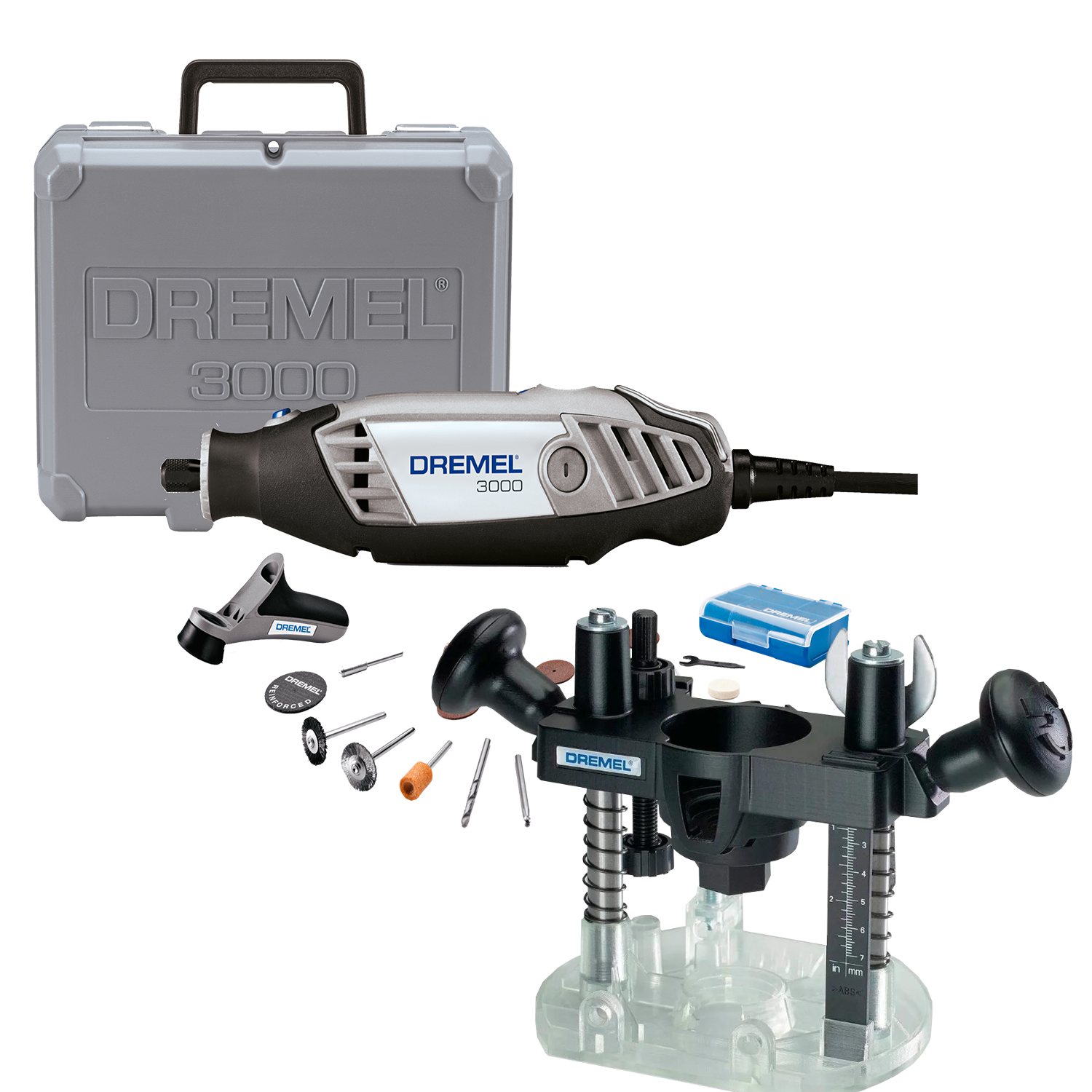 Kit Dremel 3000 26 acc + Base para fresado  1