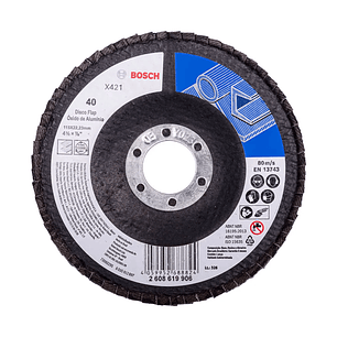 Set 5 Discos flap estándar metal 115mm x421 Bosch