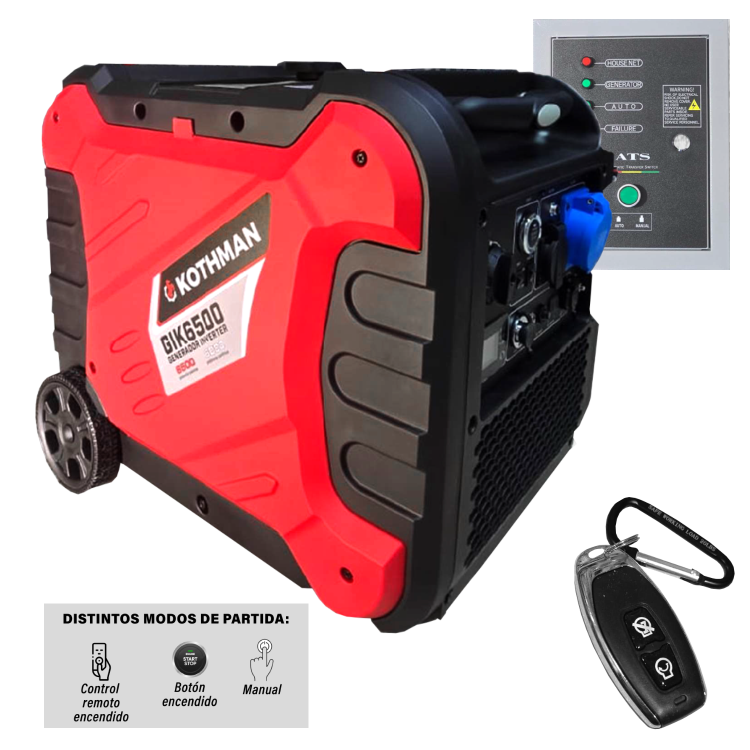 Generador inverter Insonorizado 6.5Kva + ATS GIK6500 Kothman 1