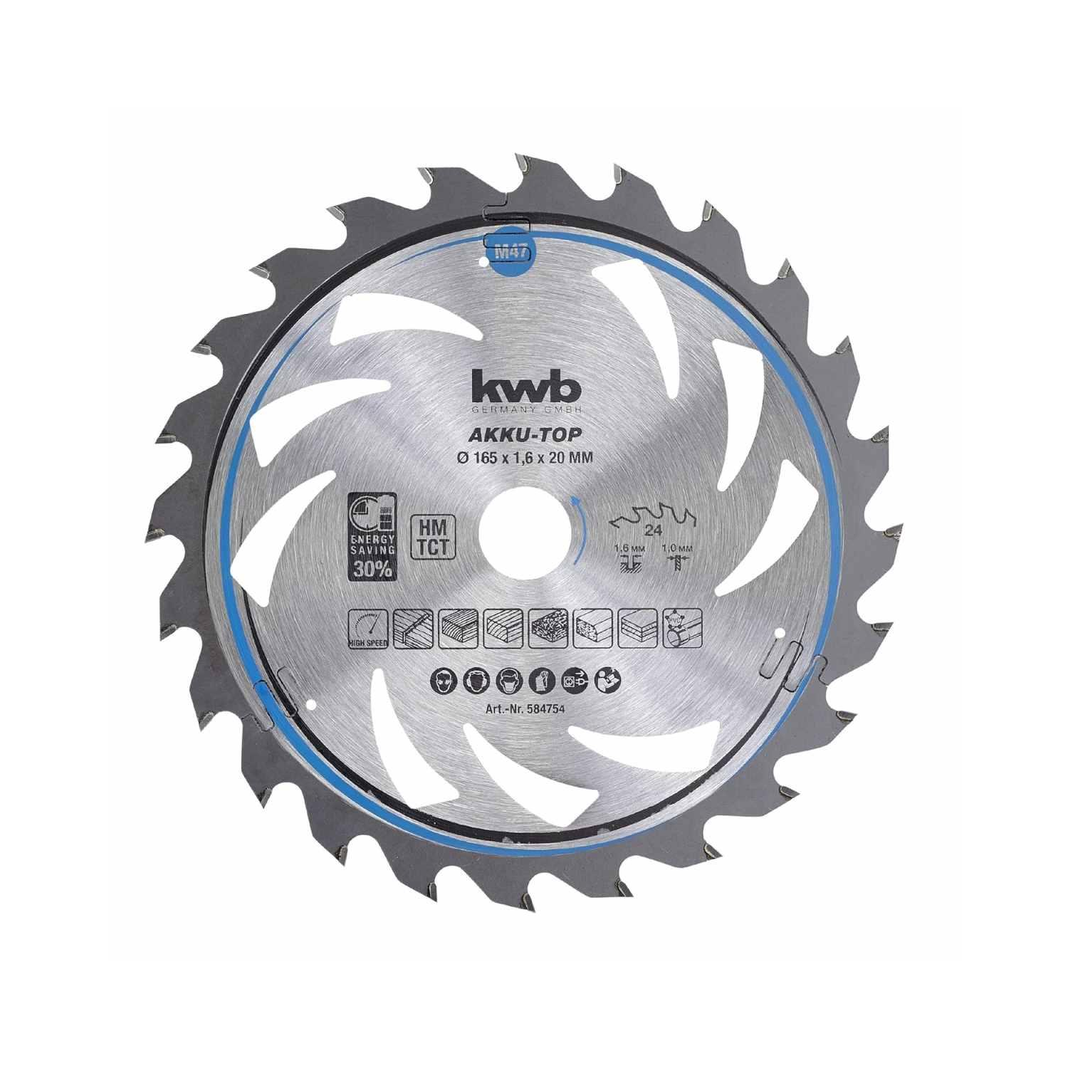 Hoja sierra cirular inmersion 165x20mm 24T 49584754 Einhell 1