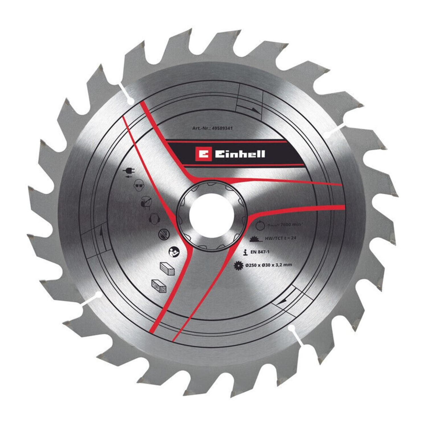 Disco sierra cirular 250x30mm 24D TCT 49589341 Einhell 1