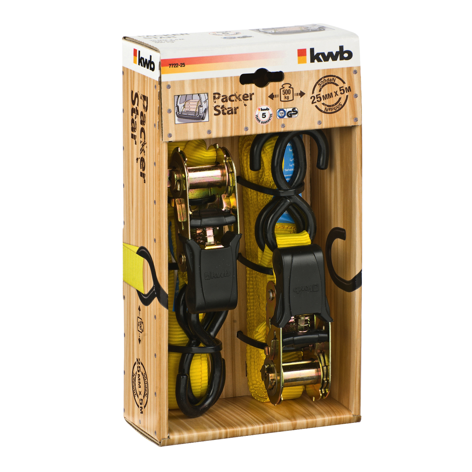 Pack 2 Pzs Slingas de amarre 5 Mt 500kg LC250DAN KWB Einhell 1