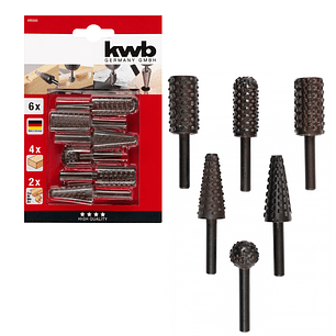 Set 6 Pzs Fresas Madera / Metal 1/4