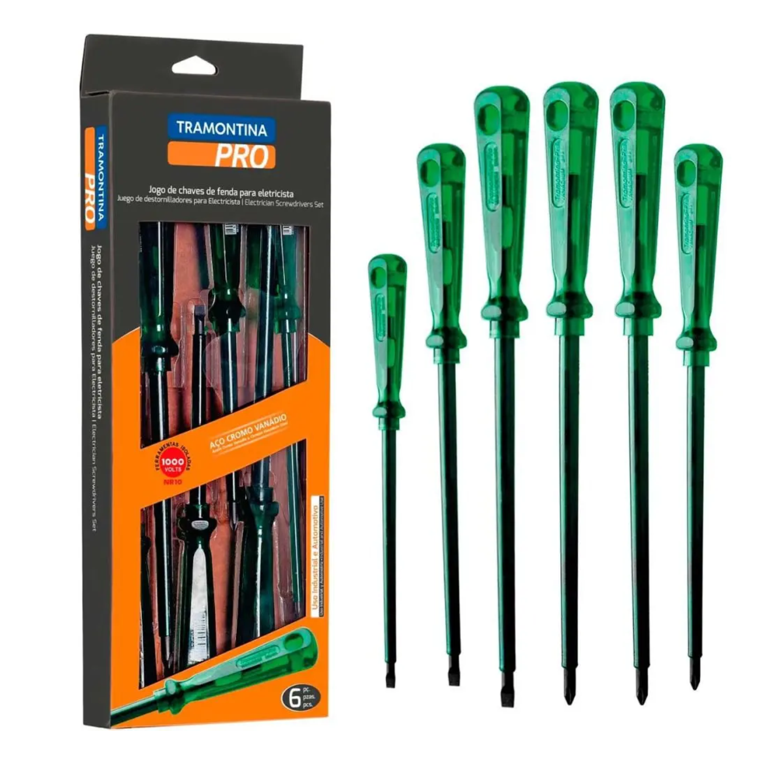 Set 6 Pzs. Destornilladores electricos 44115/406 Pro Tramontina 1