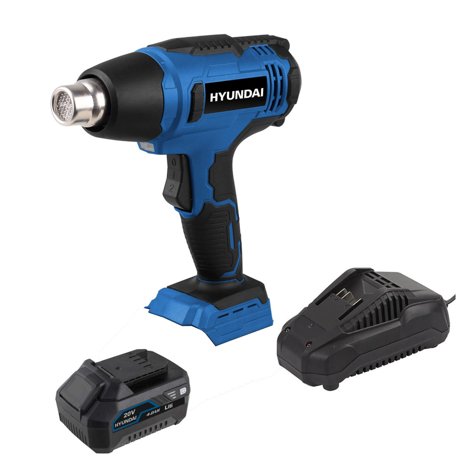 Kit Pistola de calor Inalámbrica + batería 4.0ah y cargador 20v 81KITHA777-1 Hyundai 1
