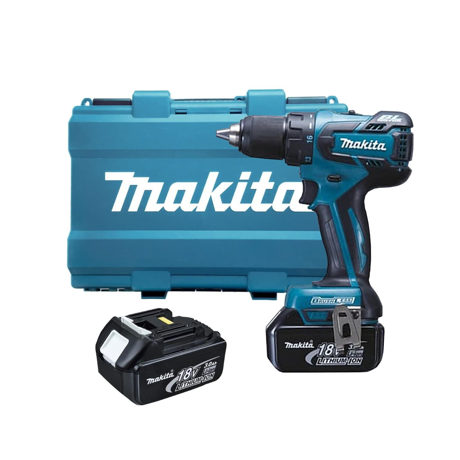 Taladro atornillador Inalambrico 18V 13mm 45Nm LXT BL DDF459RFE Makita 1