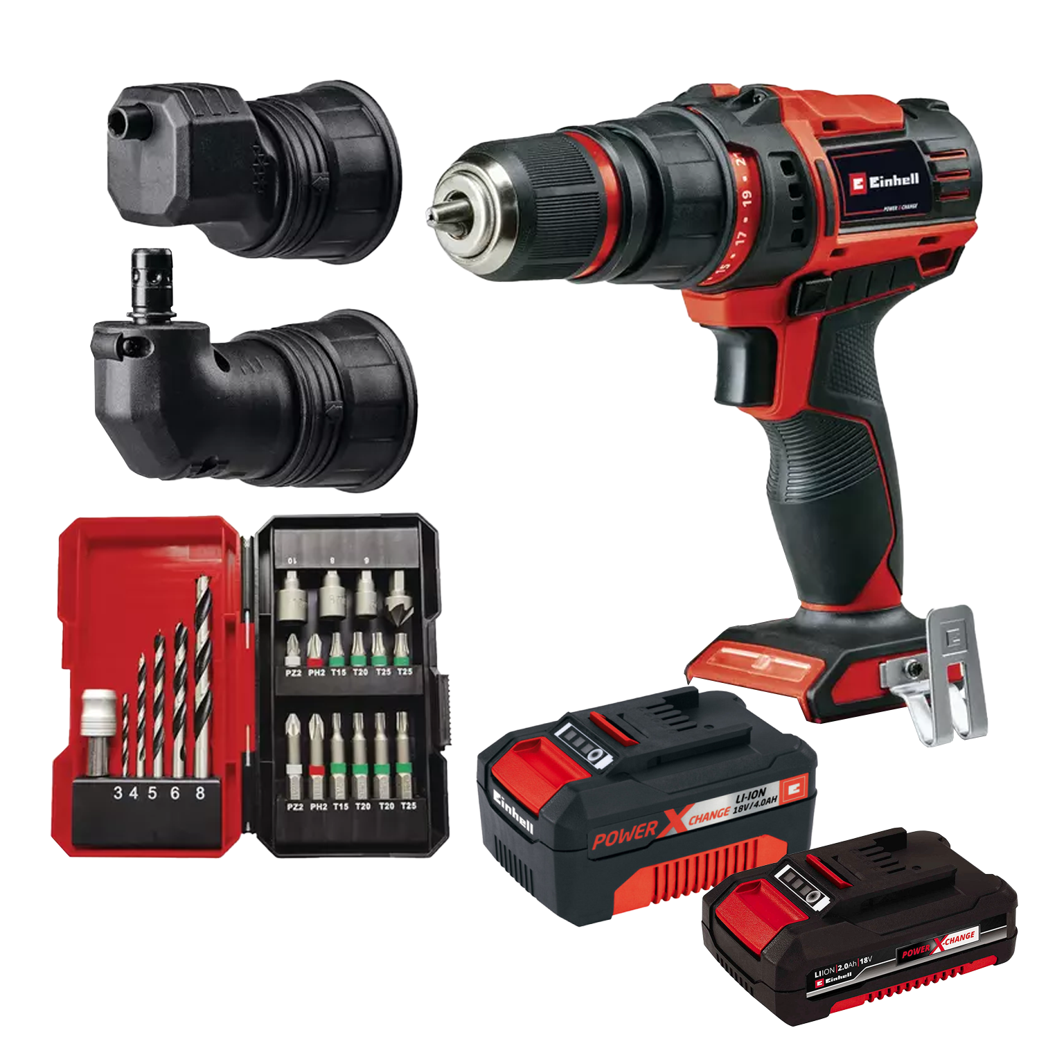 Taladro inalámbrico 18v cabezales intercambiables + Baterías TE-CD 18/45 3X-Li +22 Einhell - Envío gratis 1