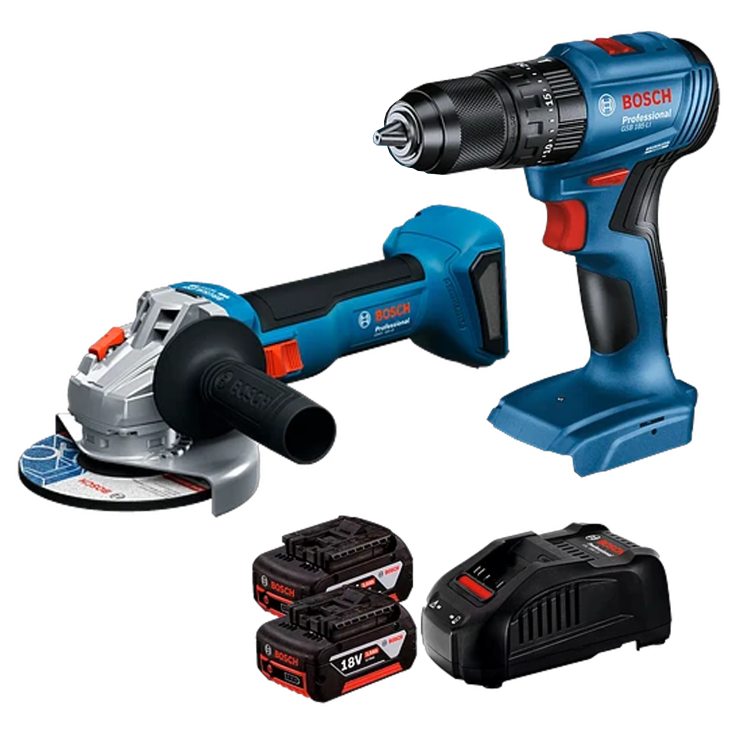 Combo taladro + esmeril inalámbrico 18v Bosch 1