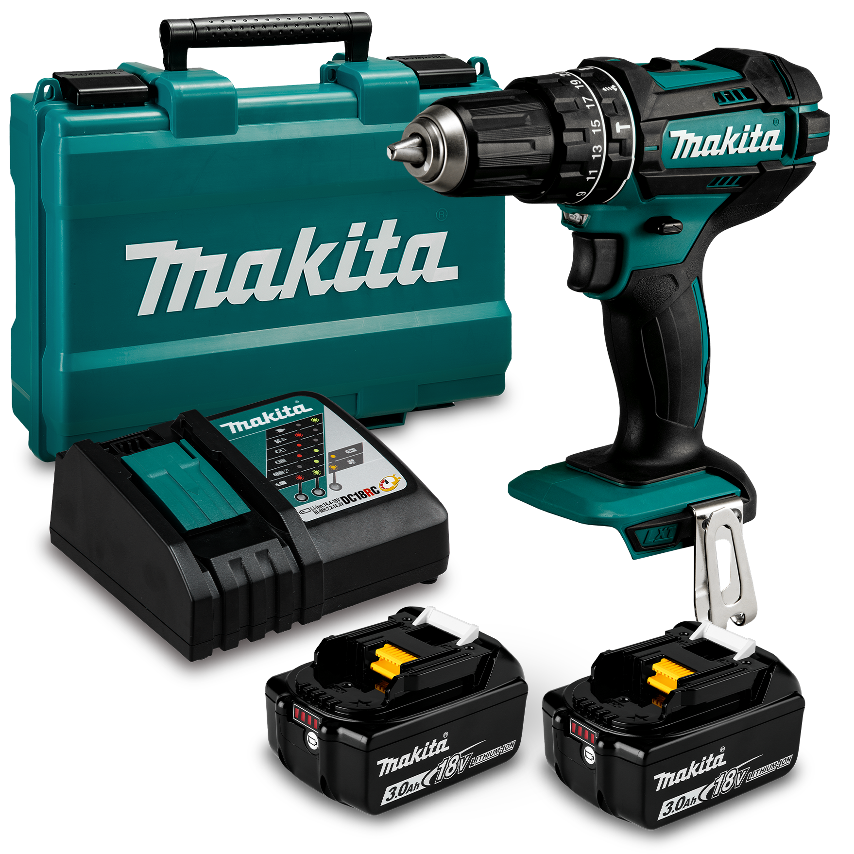 Taladro Percutor 13mm Inalámbrico 18V DHP482RFE Makita 1