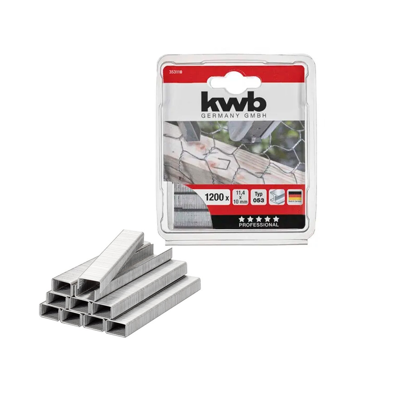 Corchetes / Grapas 1200 un. acero 10mm 49353110 KWB 1