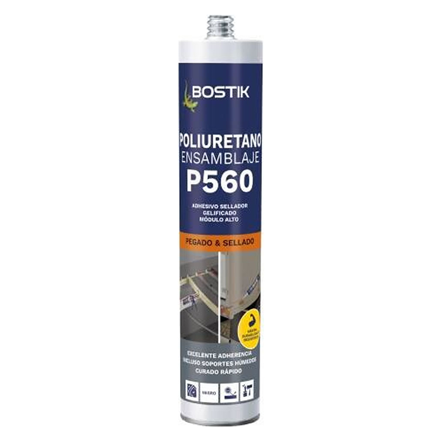 Sellante de poliuretano 600ml Gris P560 Bostik 1
