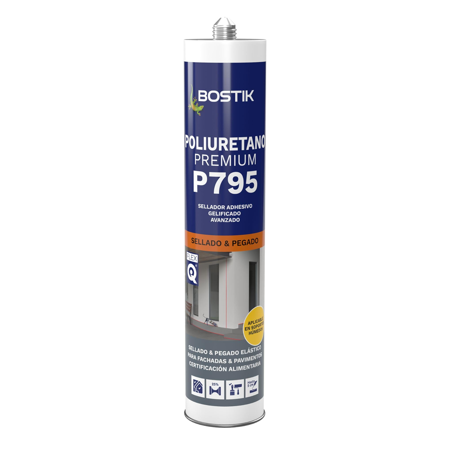 Sellante de poliuretano premium 600ml Gris P795 Bostik 1
