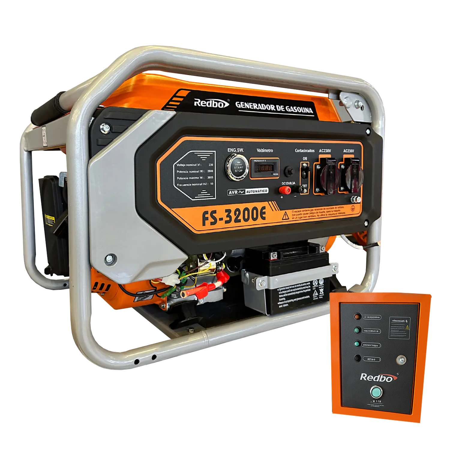 Generador bencinero partida eléctrica 3Kw + ATS  FS-3200E Redbo 1