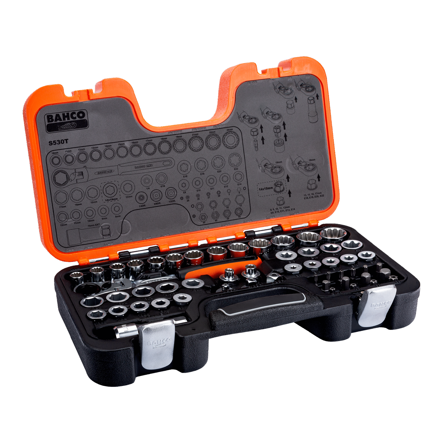 Juego 53 Pzs dados pasantes con carraca articulada  1