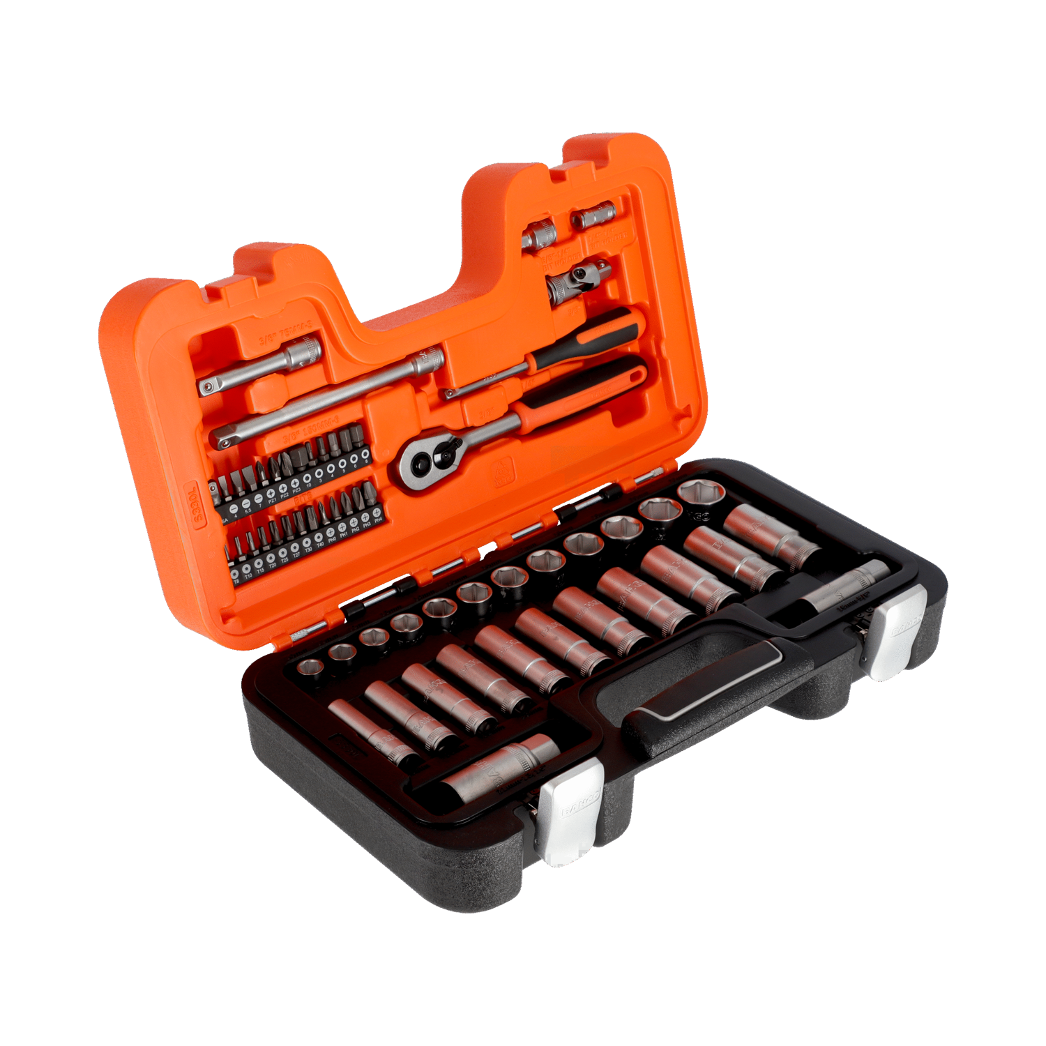 Set 53 Pzs dados largos, puntas y carraca 1/4