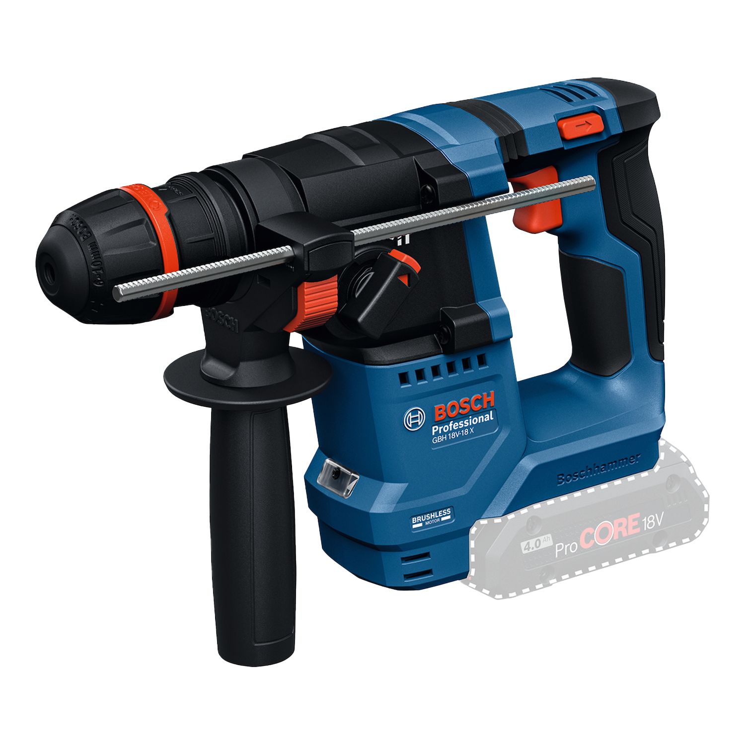 Rotomartillo Inalámbrico SDS-PLUS 10mm 18V BL Pro GBH18V-18X Bosch 1
