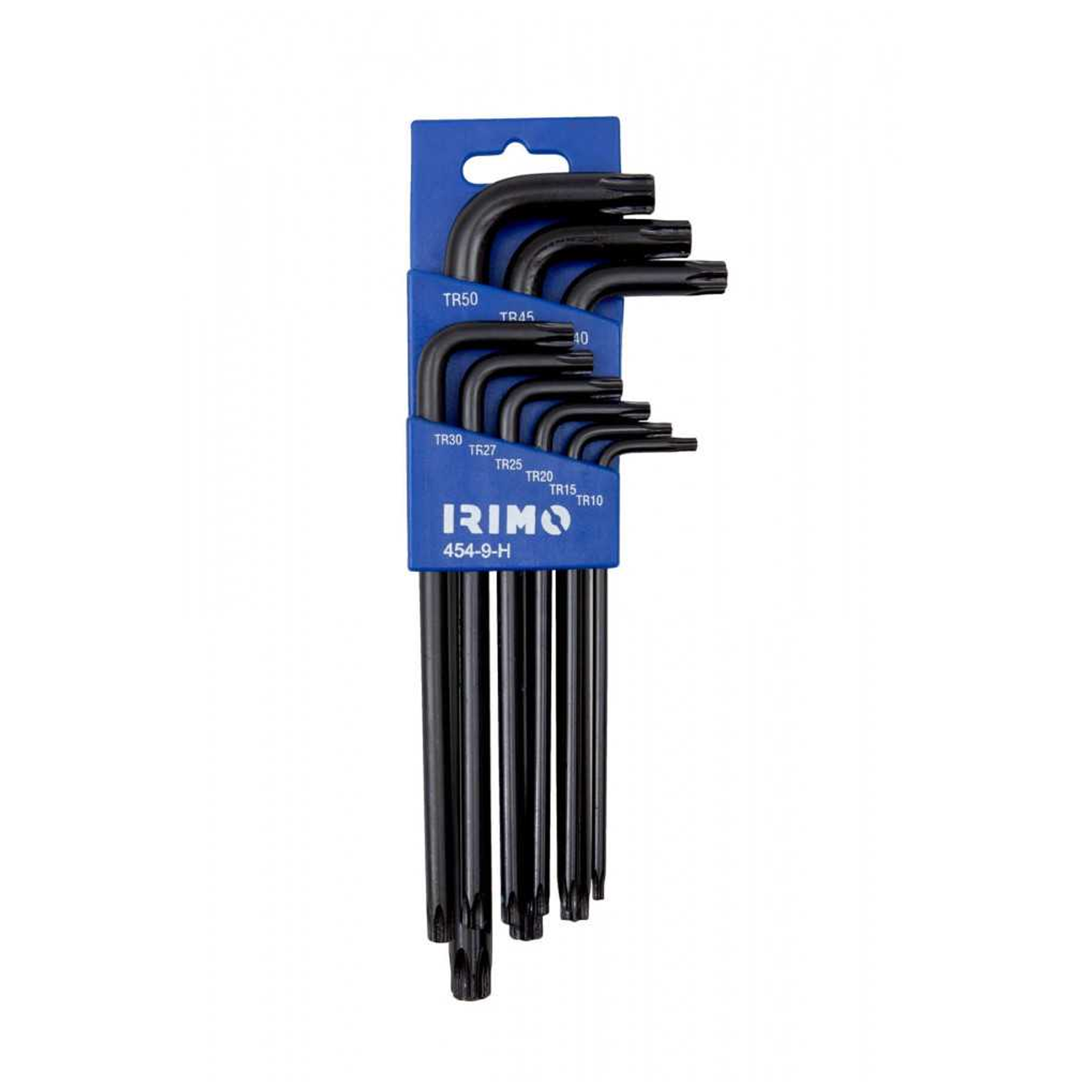 Juego 9 Pzs llaves acodadas pavonadas con punta Torx inviolable 454-9-H Irimo 1