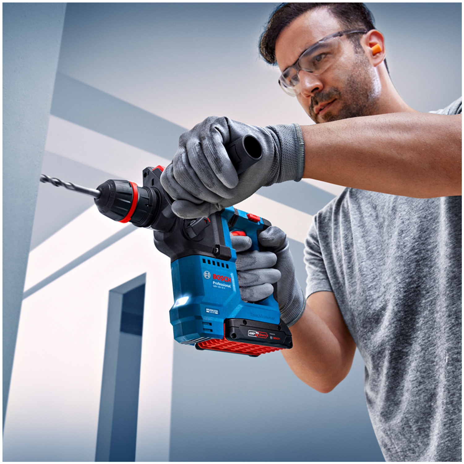 Rotomartillo Inalámbrico SDS-PLUS 10mm 18V BL Pro GBH18V-18X Bosch 2