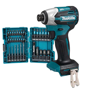 Kit atornillador de impacto inalabrico 18v LXT BL + Set de puntas DTD158Z-1 Makita