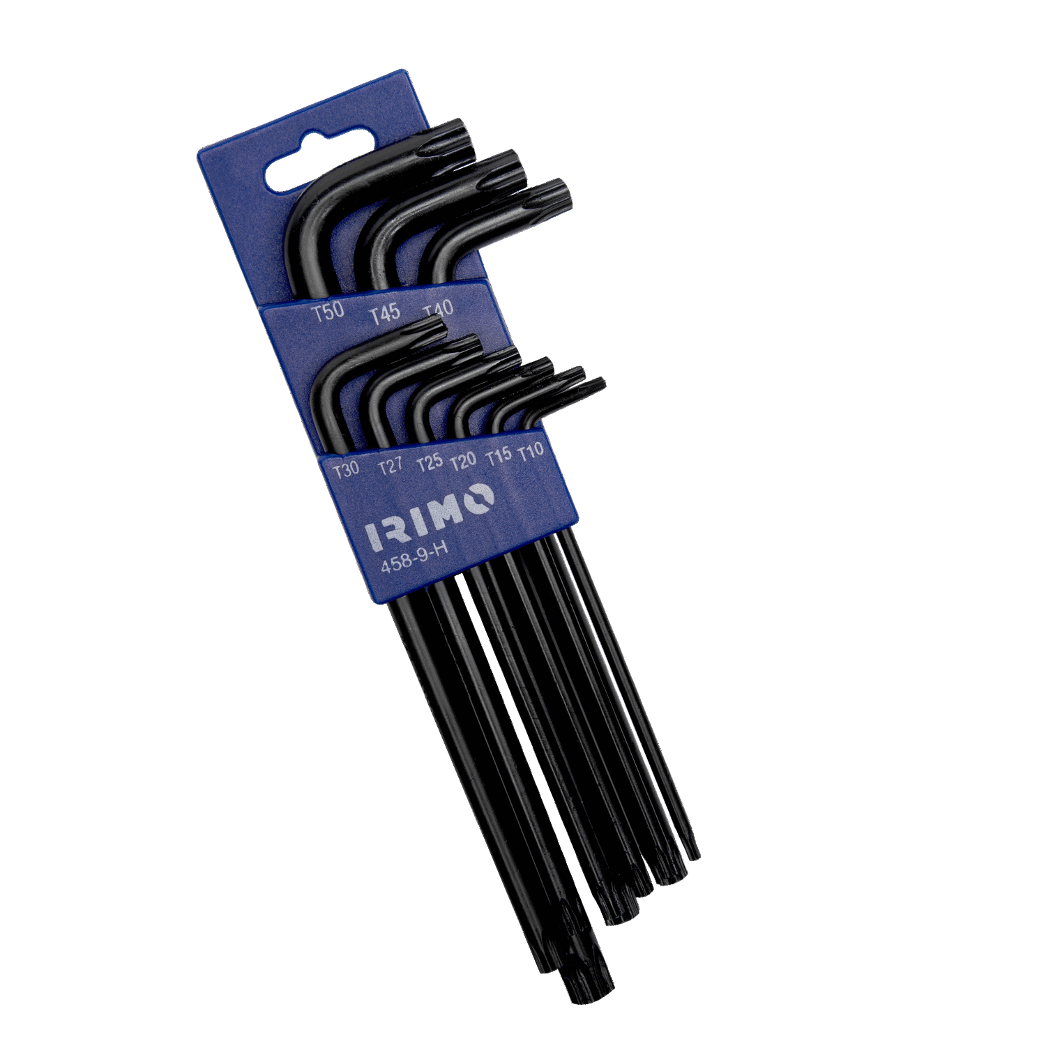 Juego 9 Pzs Llaves acodadas pavonadas con punta Torx 458-9-H Irimo 1