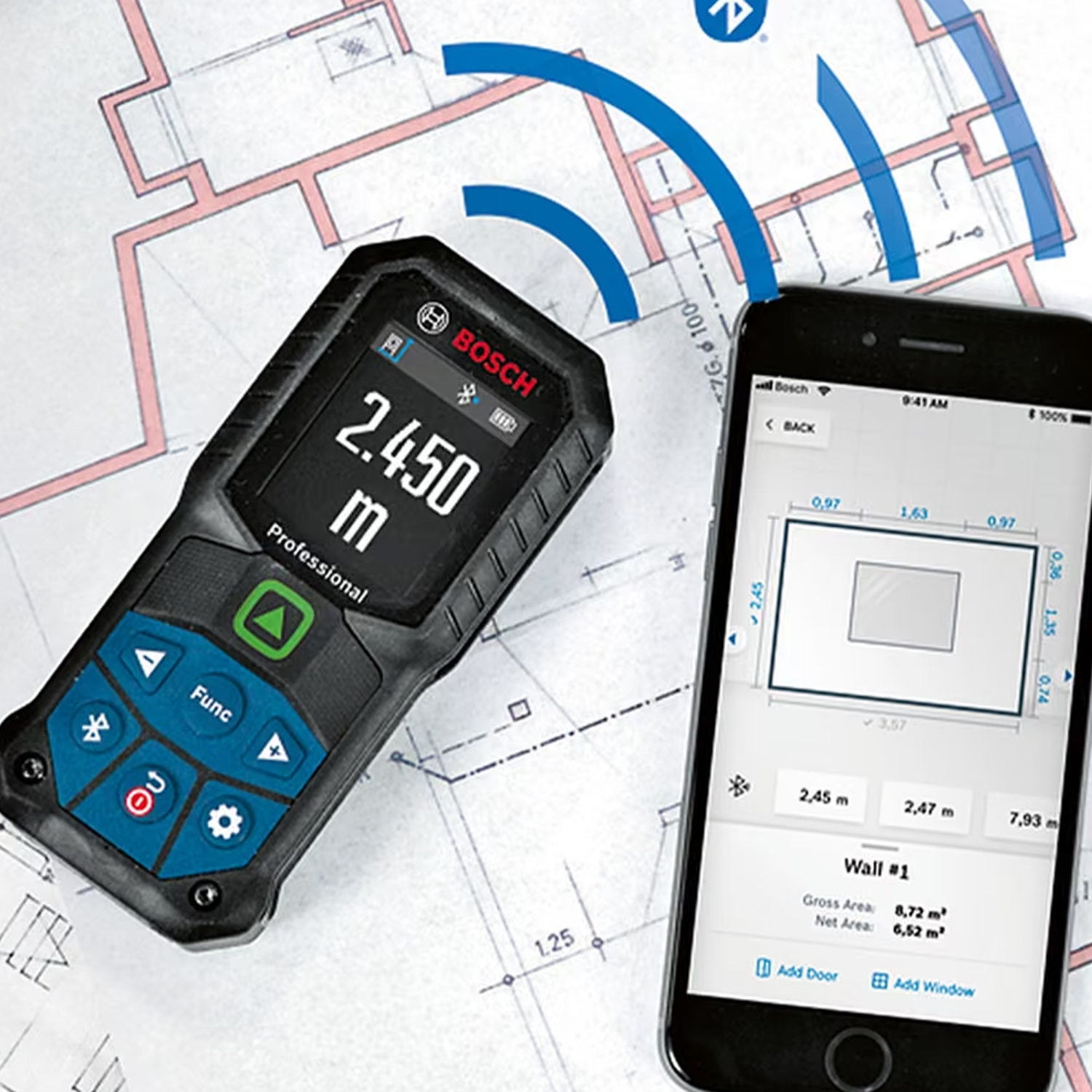 Medidor laser 50m Bluetooth Verde GLM50-27CG Bosch Professional 3