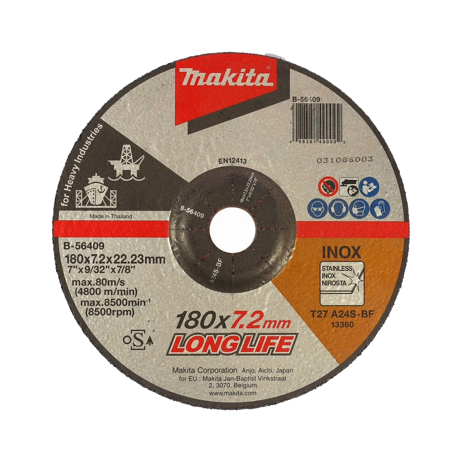 Disco desbaste metal / Inox Heavy 180mm B-56409 Makita 1