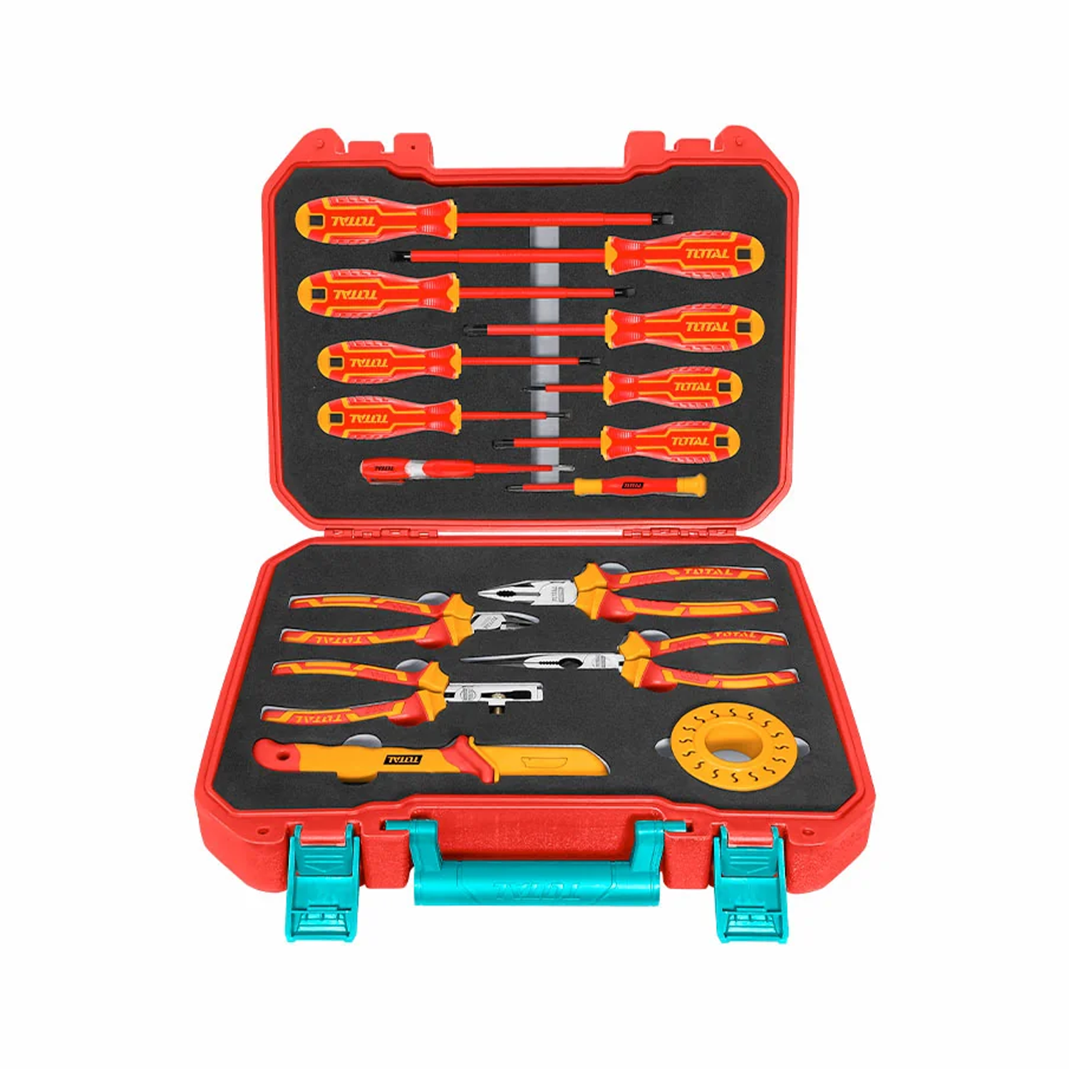 Set. 16 Pzs. herramientas aisladas destornilladores y alicates THKITH1601 Total 1