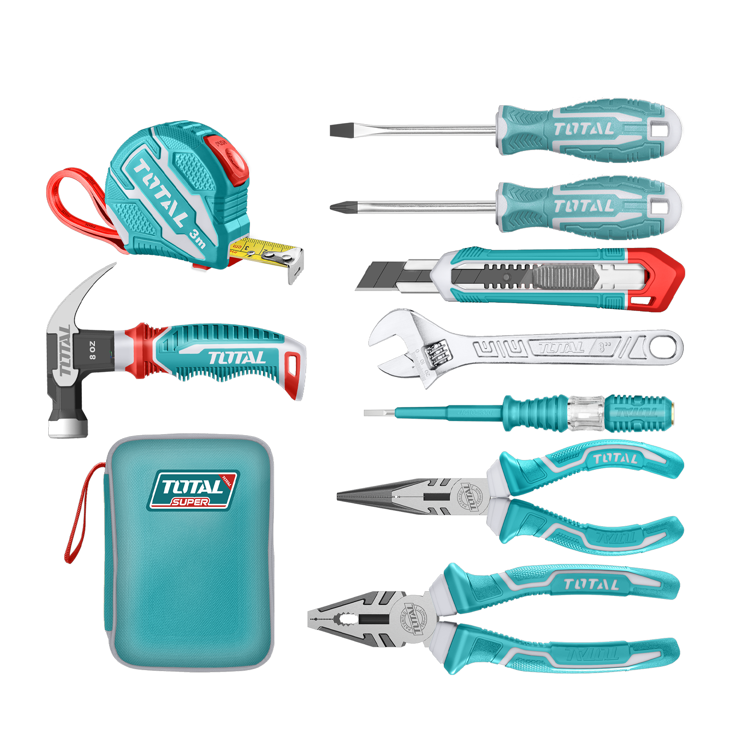 Set 9 Pzs. herramientas manuales THKTHP90097 Total 1