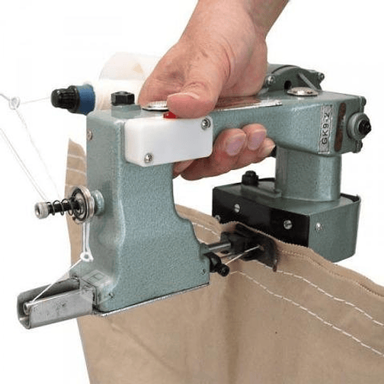 Máquina de coser portátil con grapadora de bolsas manual
