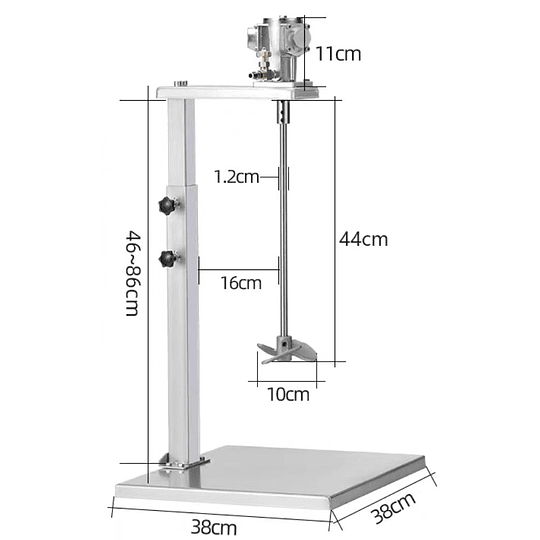 1 Agitador helice pedetal #20L r490 (apedido) # neumatico laboratorio pintura mezclador