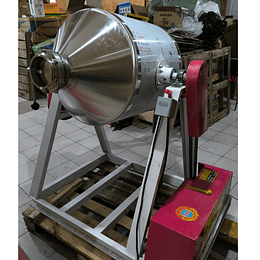 Mezcladora de polvo solidos bicono inoxidable #200L r4m con valvula mariposa tambor doble cono biconico