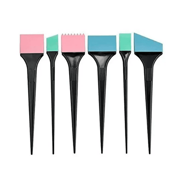 Set de 6 Brochas Silicona para Tinturar y Decolorar Cabello