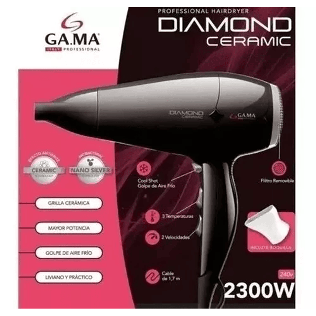 Secador De Pelo Gama Diamond Ceramic 2300w