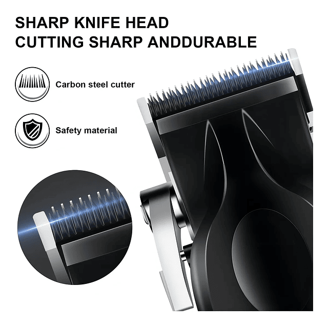 CLIPPER - CORTADORA  Kemei 2296 Negra con 8 Peines y Carga Rápida