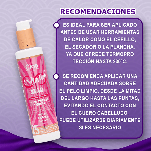 25 Beneficios Cloe Unlimited Star 200 Ml Leave In