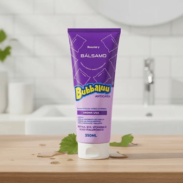 Bálsamo bubbaluu uva - Acondicionador Anticaida Biotina Q10 Vitamina E Uva