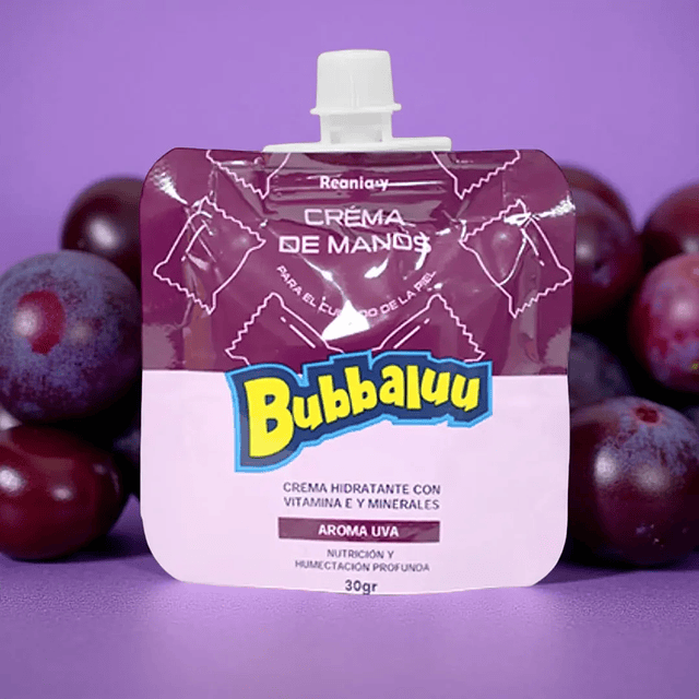 Mini Crema Hidratante Bubbaluu 30 Gr Fragancia Uva