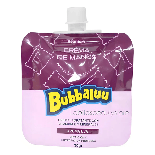 Mini Crema Hidratante Bubbaluu 30 Gr Fragancia Uva