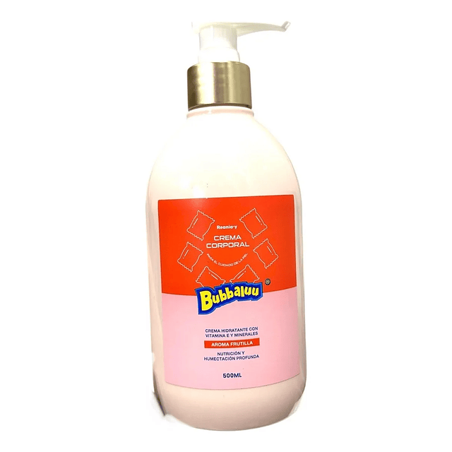 Crema Corporal Hidratacion Profunda Bubbaluu 500 Ml Frutilla 