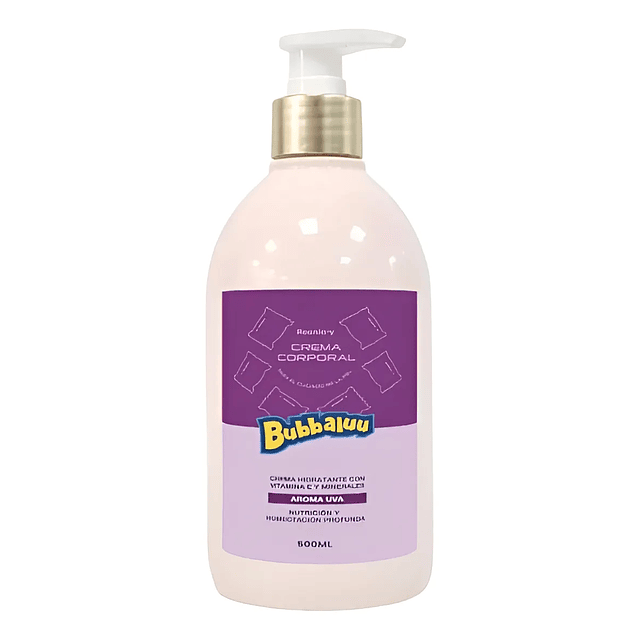 Crema Corporal Hidratante Bubbaluu 500ml Fragancia Uva Uva