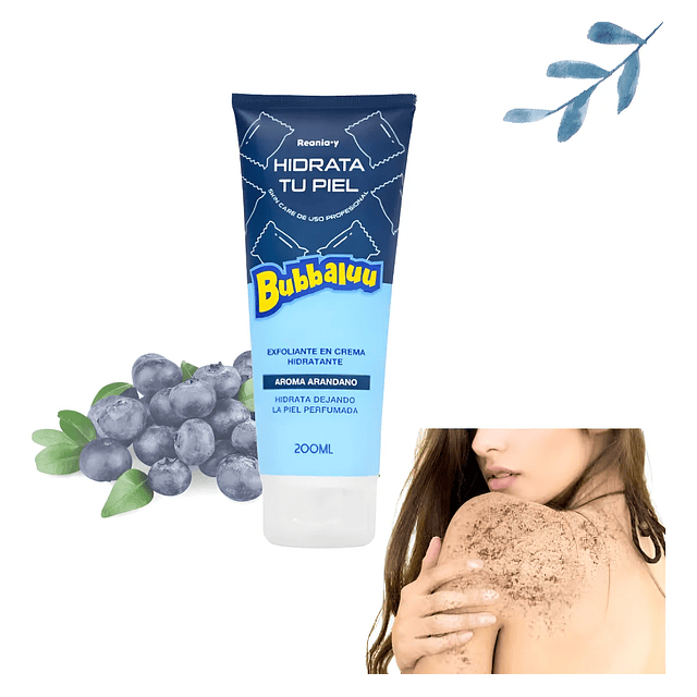 Exfoliante En Crema Bubbaluu 200ml Fragancia Arándano