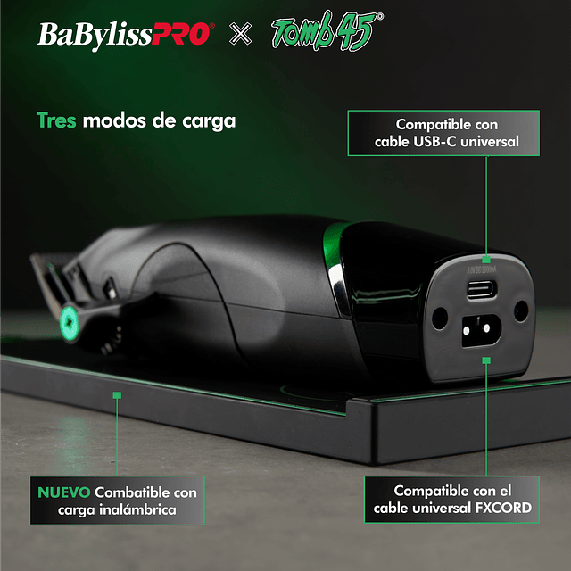 clipper TOM 45 + BASE DE CARGA   Cortadora de cabello de carga inalámbrica BaBylissPRO®