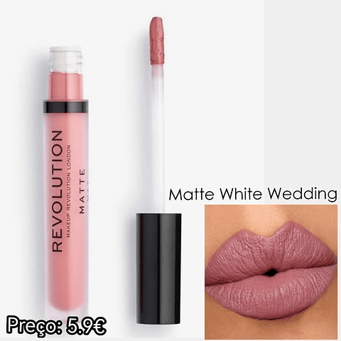 Revolution - Batom líquido Matte Lip - White Wedding