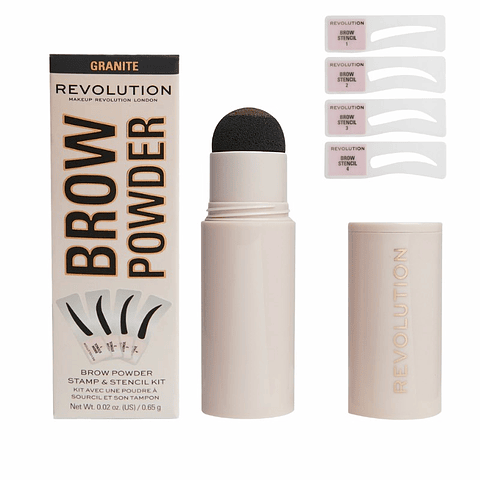 Revolution - Kit de carimbo e estêncil de sobrancelhas - Granite